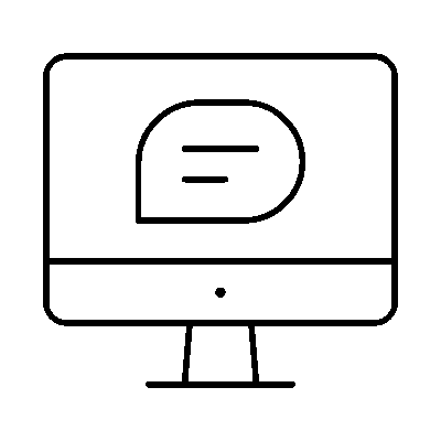 Wired outline 2442 computer chat hover popup